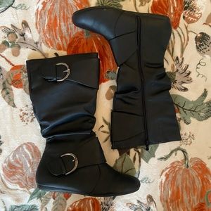 Buckle Black Boots